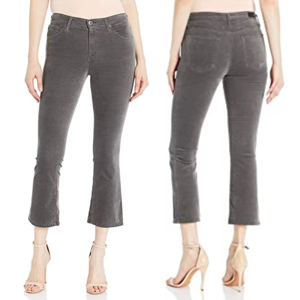 NWT AG Jodi Crop Velvet Flare 25 Night Shade Gray